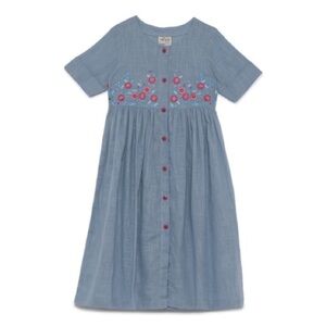 Utsa Kids by Westside Blue Floral Embroidered Cotton Dress Size 13/14 yrs